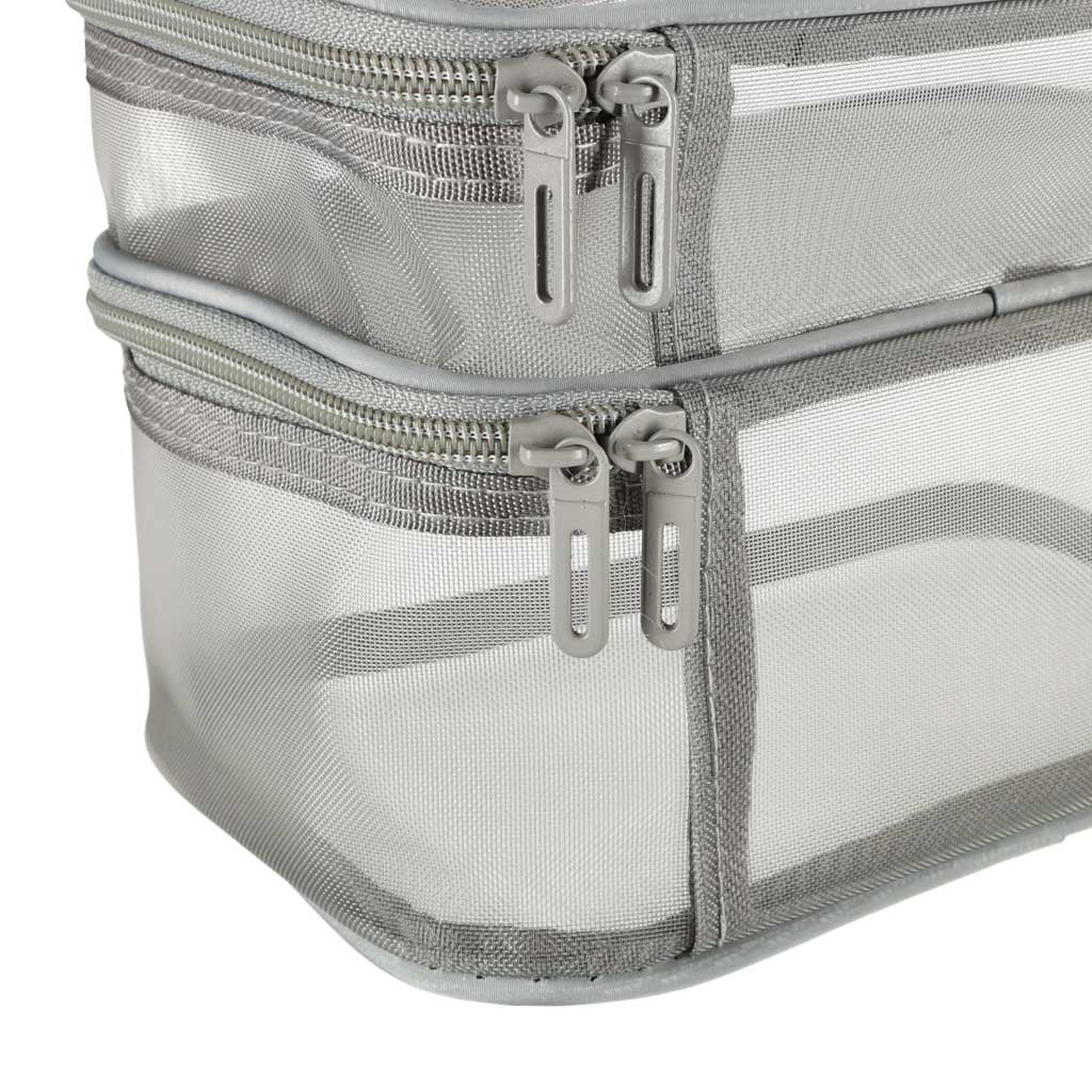 Cosmetic Travel Organizer Folding Piled Organizer For Storing Cosmetics Accessories Gray