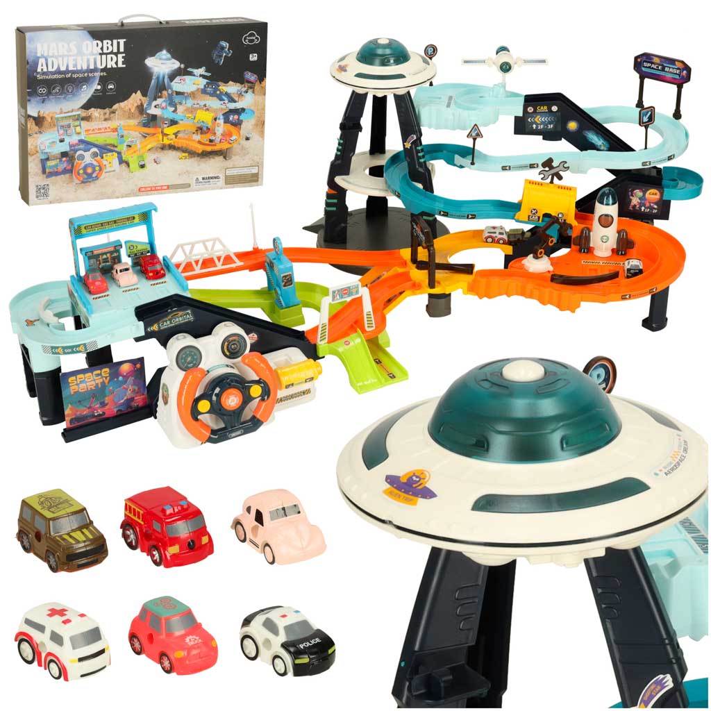 Car Track Parking Space Station 6 Cars