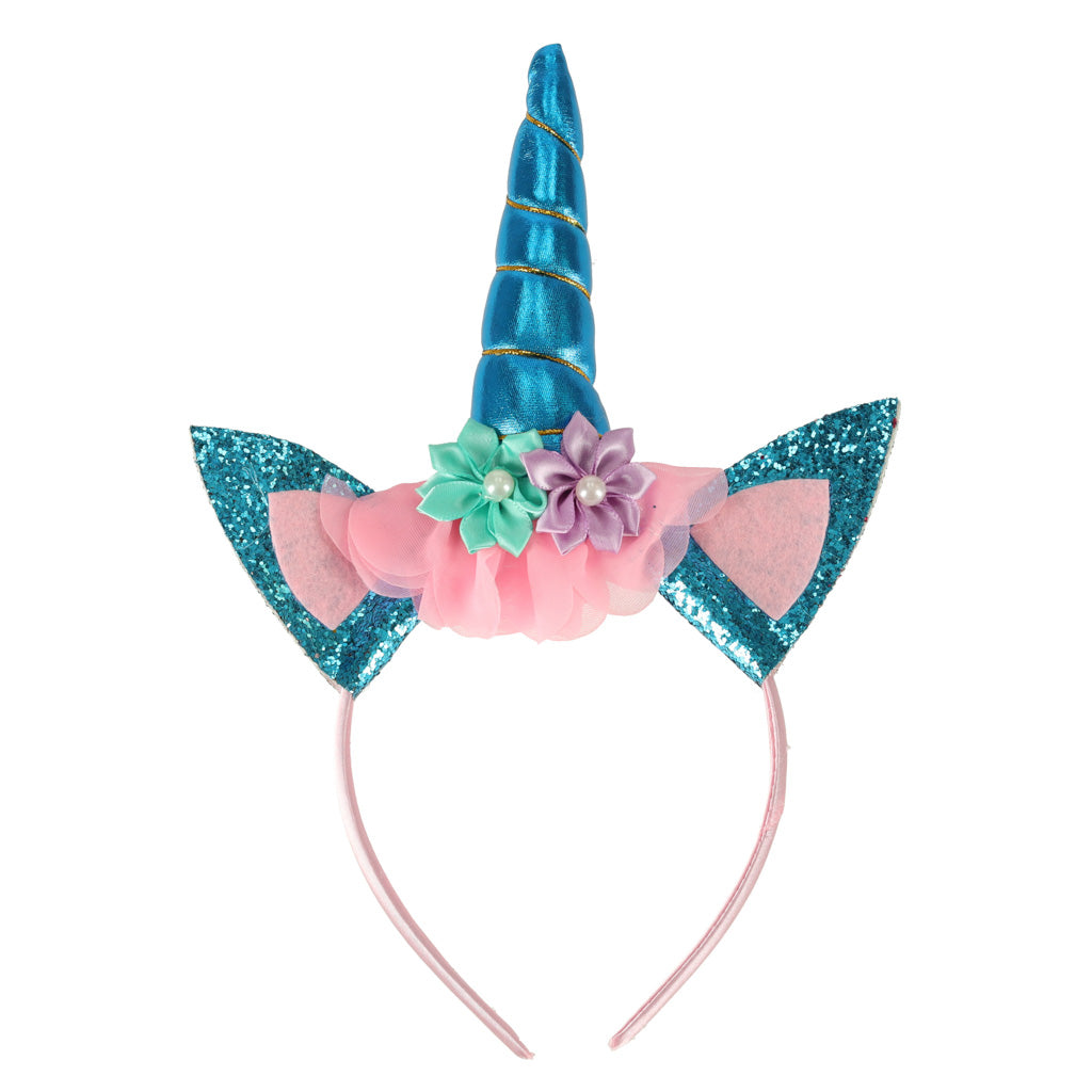 Costume Carnaval Licorne Bandeau+jupe Bleu 3-6 ans