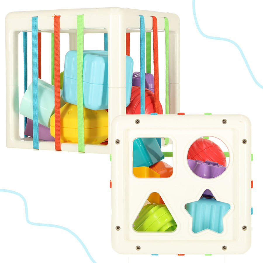 Flexible Cube Sensory Puzzle Plug-in Blocks Square With Shape Sorter