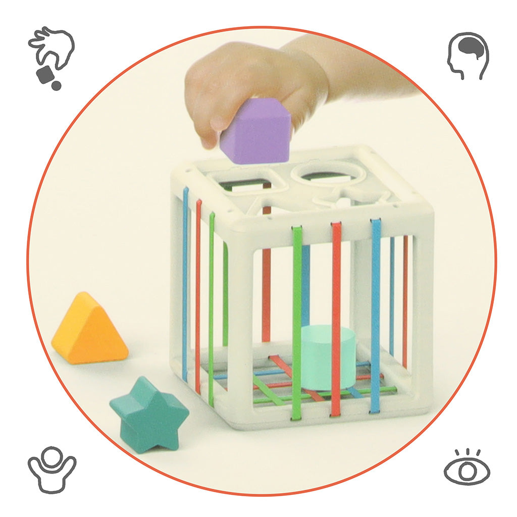 Flexible Cube Sensory Puzzle Plug-in Blocks Square With Shape Sorter