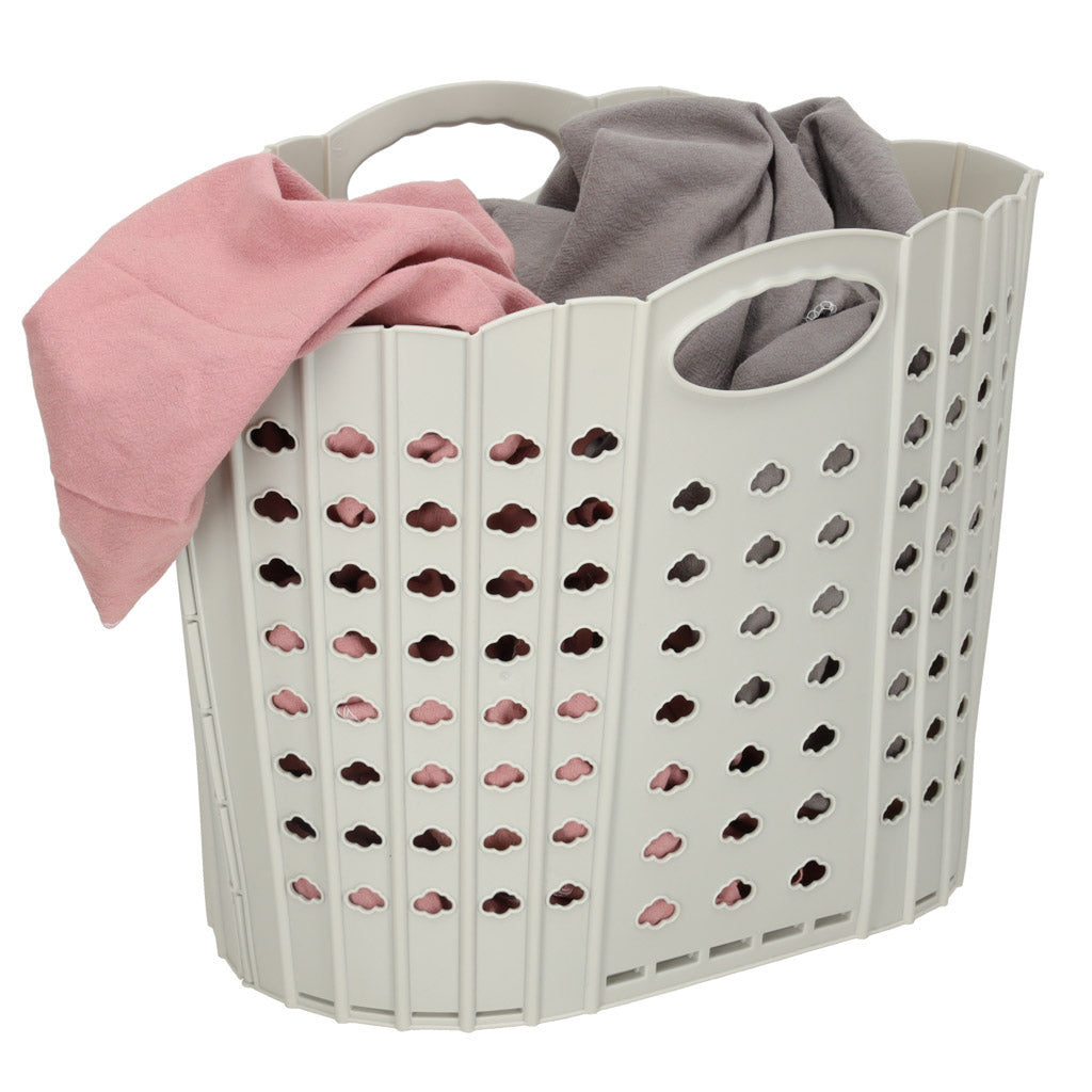 Laundry Basket Folding Bathroom Organizer Grey
