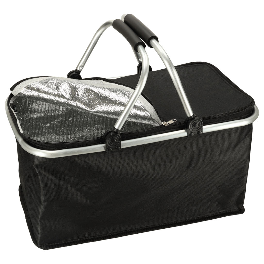 Cesta de picnic plegable térmica negra