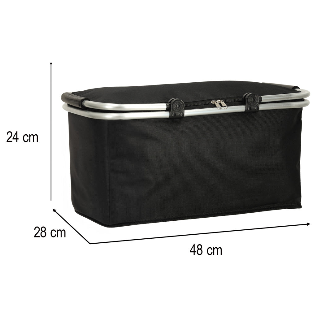 Cesta de picnic plegable térmica negra