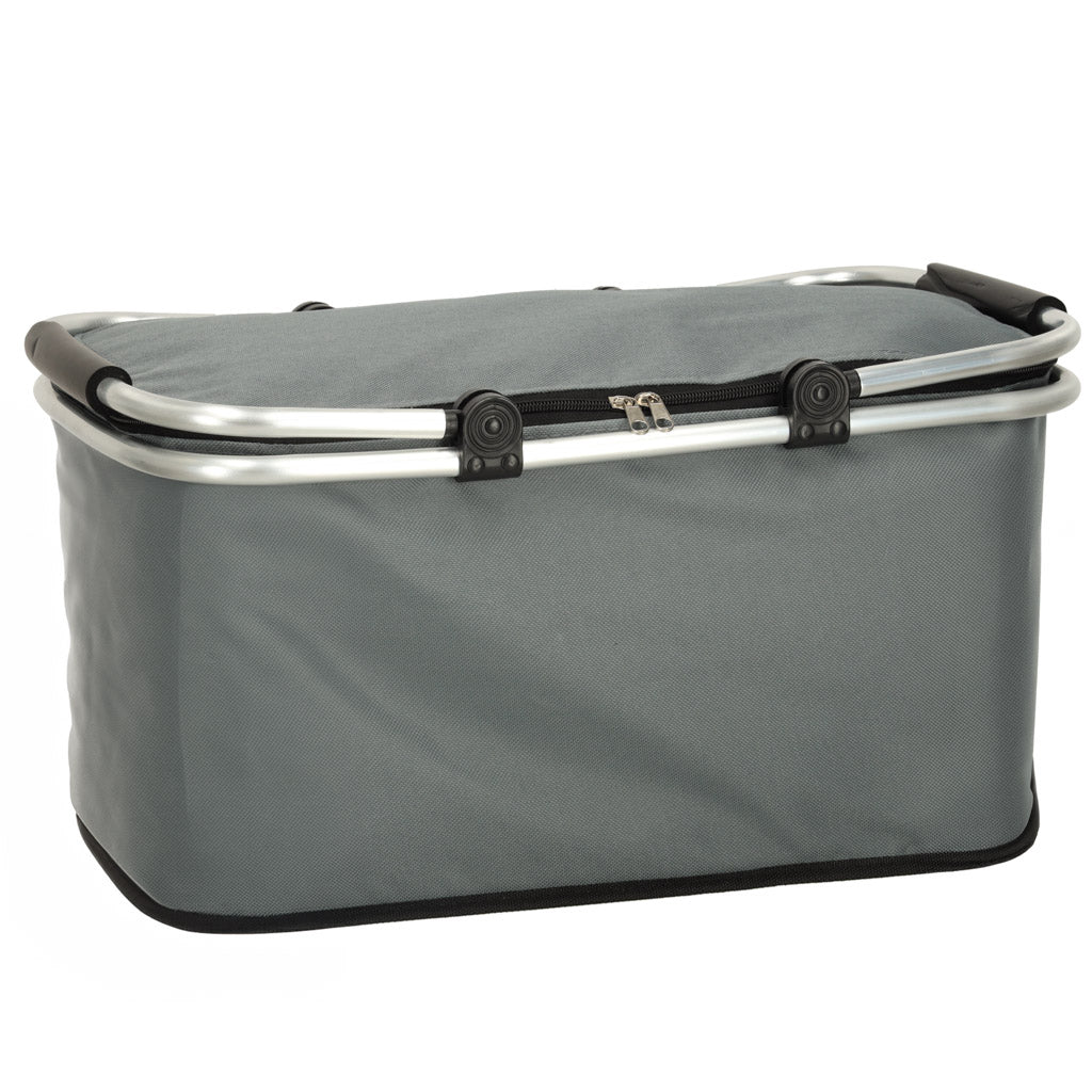 Thermal Folding Picnic Basket Grey