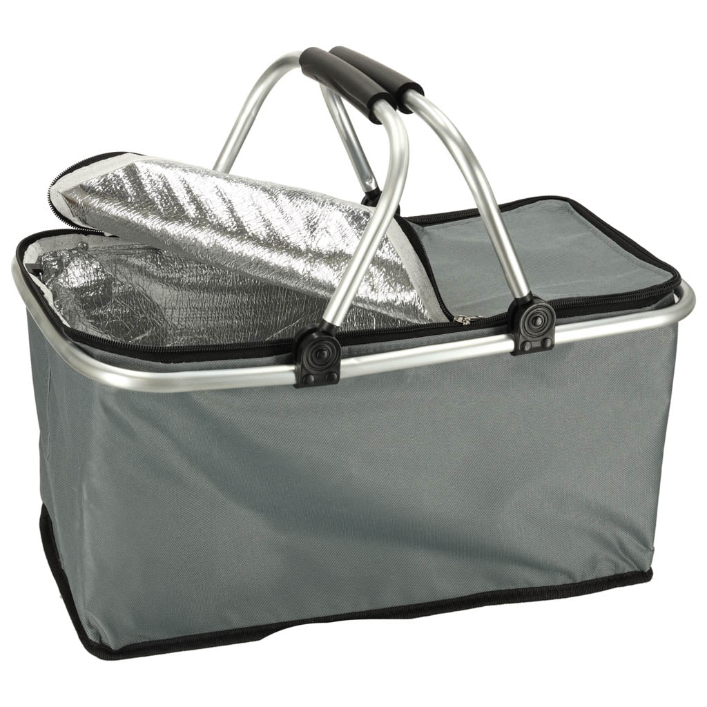Thermal Folding Picnic Basket Grey