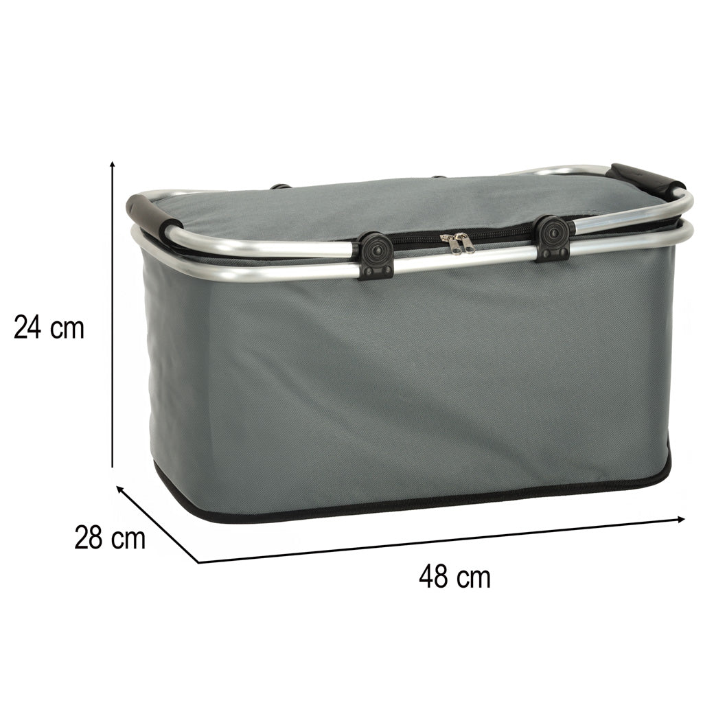 Thermal Folding Picnic Basket Grey