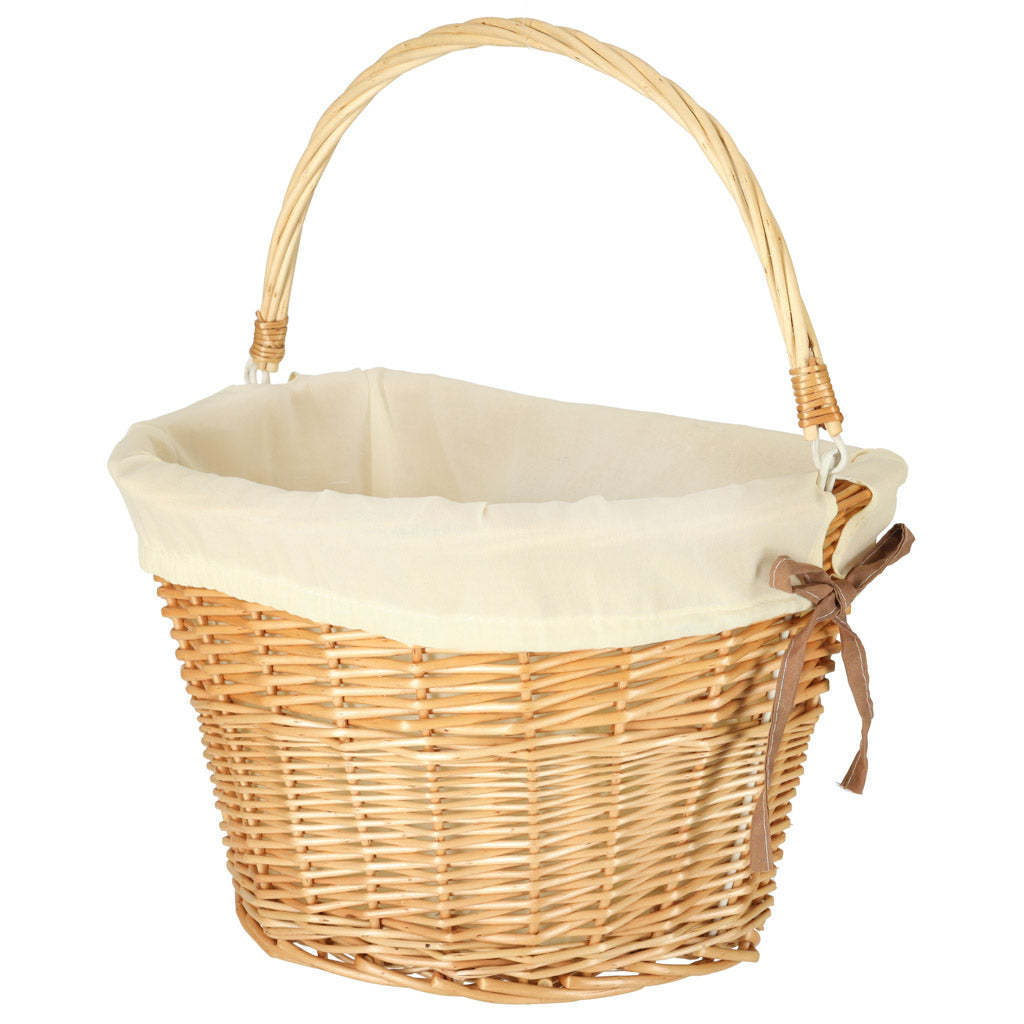 Wicker Basket For Bicycle Front Basket Braided Insert White
