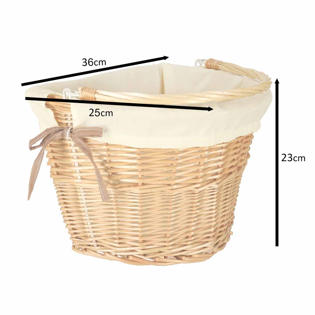 Wicker Basket For Bicycle Front Basket Braided Insert White