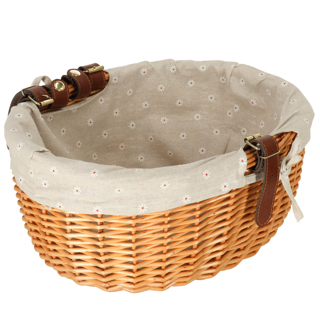 Rattan Bicycle Basket With Metal Frame