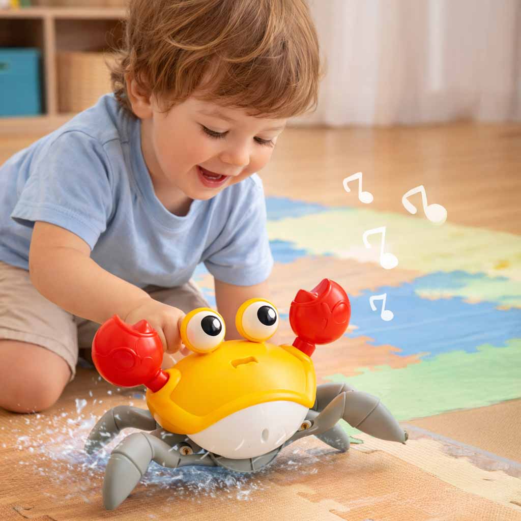 Interactieve Krabcrawler Met Geluid Geel