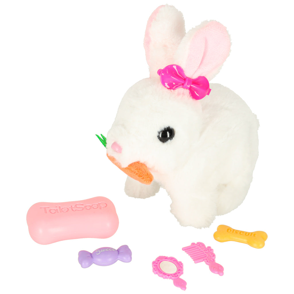 Carrot Bunny Rabbit Plush Walks Moves Ears