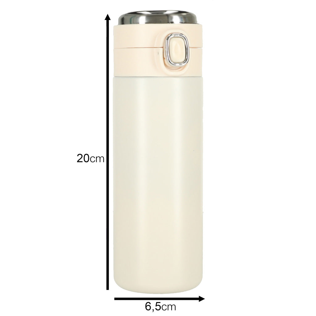 Thermal Mug With Mouthpiece Led Thermos 420ml Beige