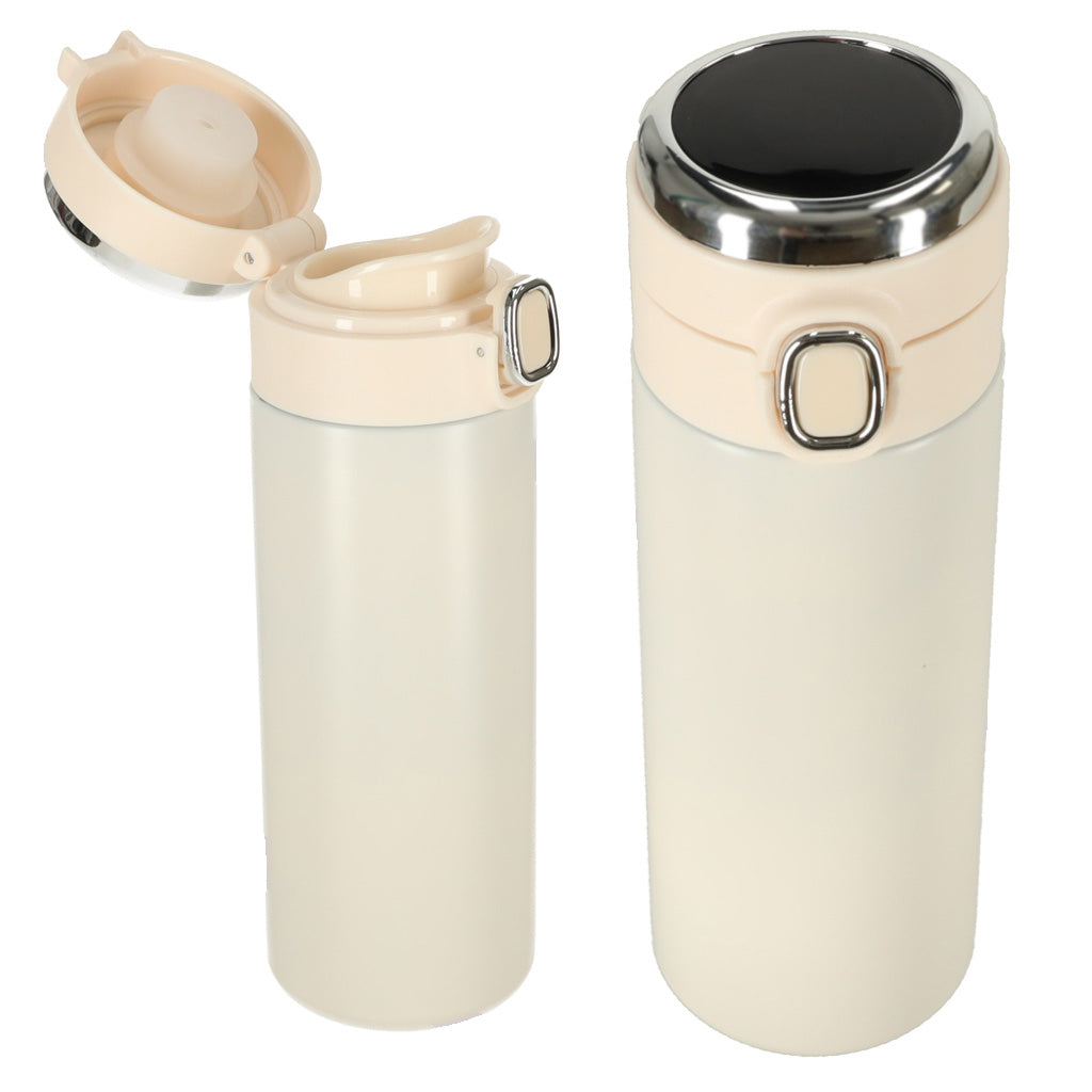 Thermal Mug With Mouthpiece Led Thermos 420ml Beige