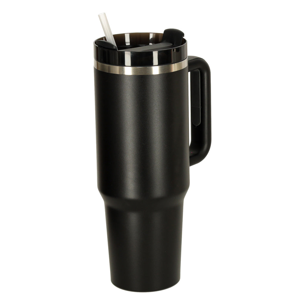 Thermal Mug With Straw And Handle Thermos 1200ml Black