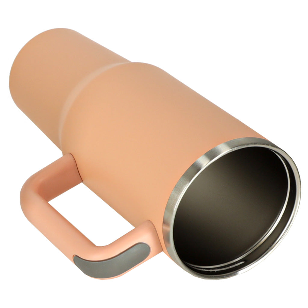 Cana Termica Cu Paie Si Maner Thermos 1200ml Roz Pudra