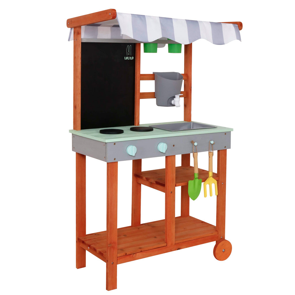 Houten tuinmodderkeuken voor kinderen Zomer Lulilo Sableto Accessoires 1105 cm