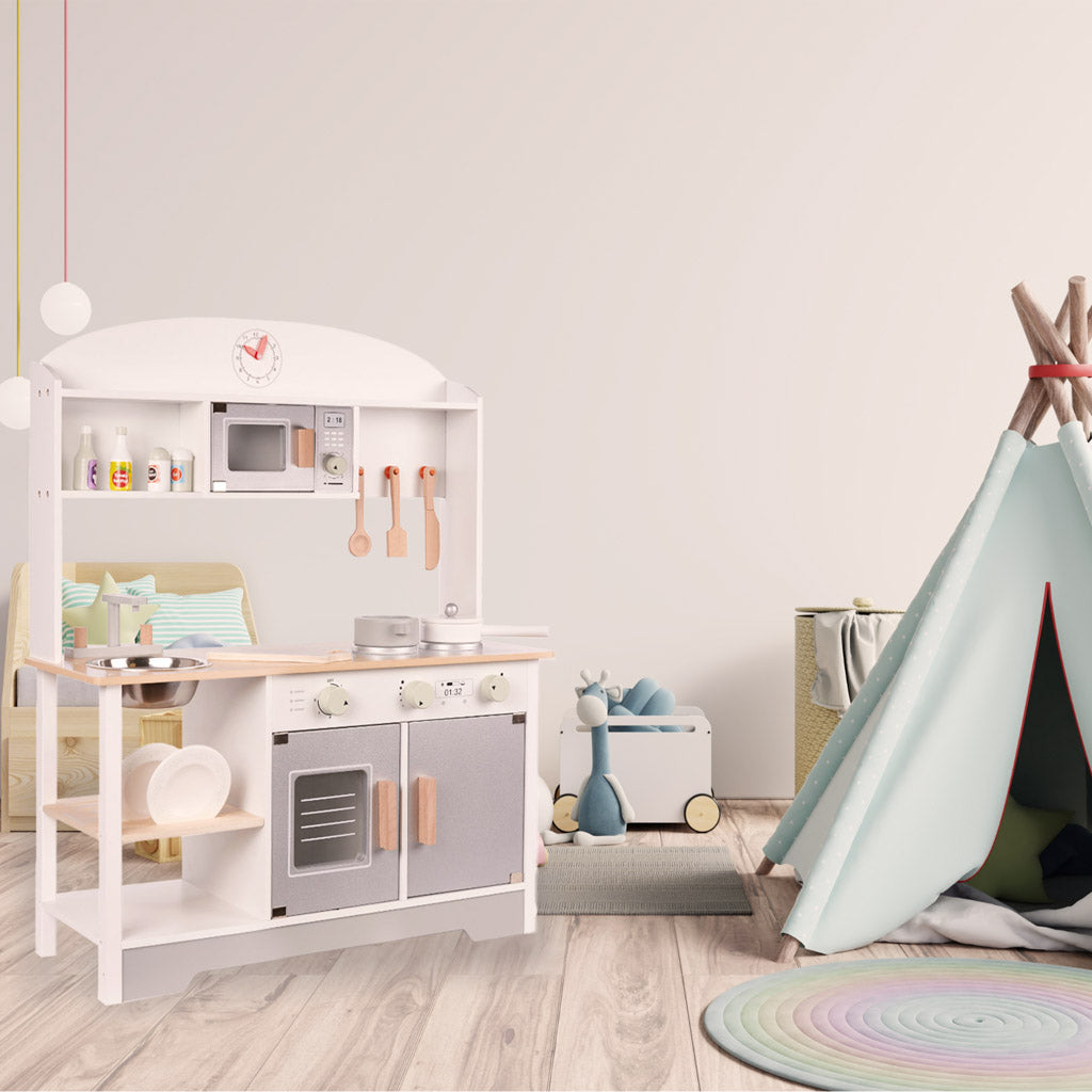 Wooden Kitchen For Children Mdf Modern Classic+ Accessories