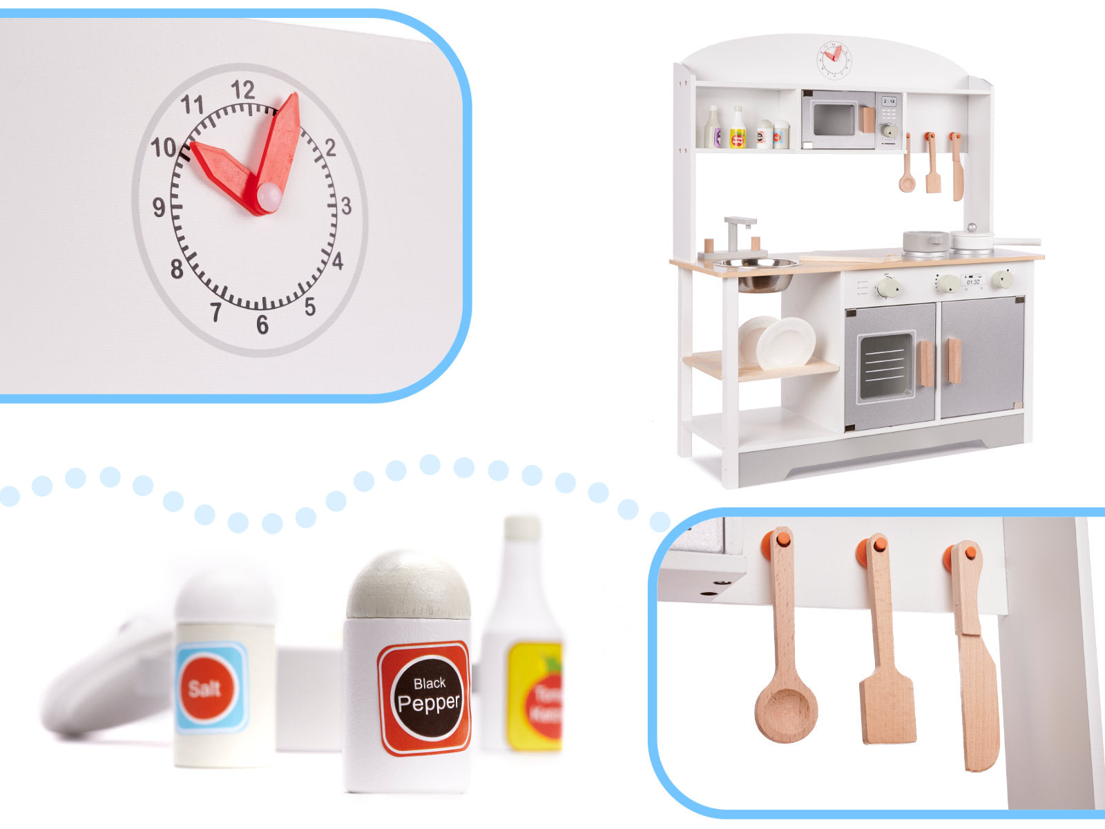 Wooden Kitchen For Children Mdf Modern Classic+ Accessories