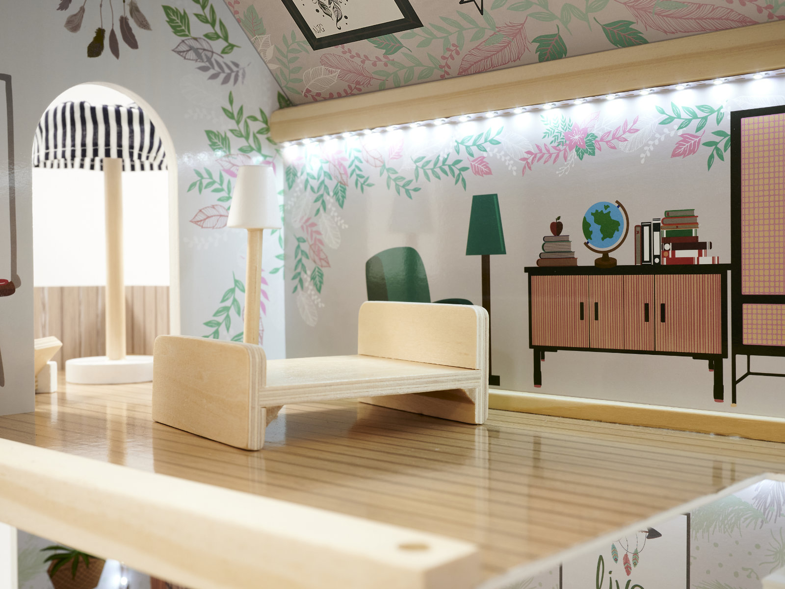 Lulilo Floro Boho Led Wooden Dollhouse