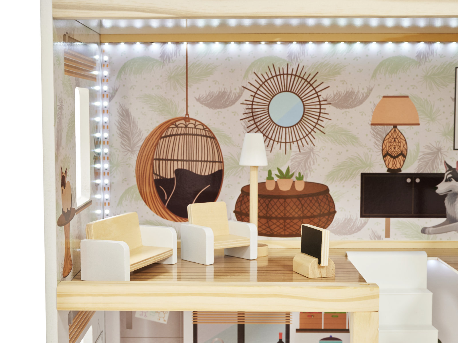 Lulilo Floro Boho Led Wooden Dollhouse