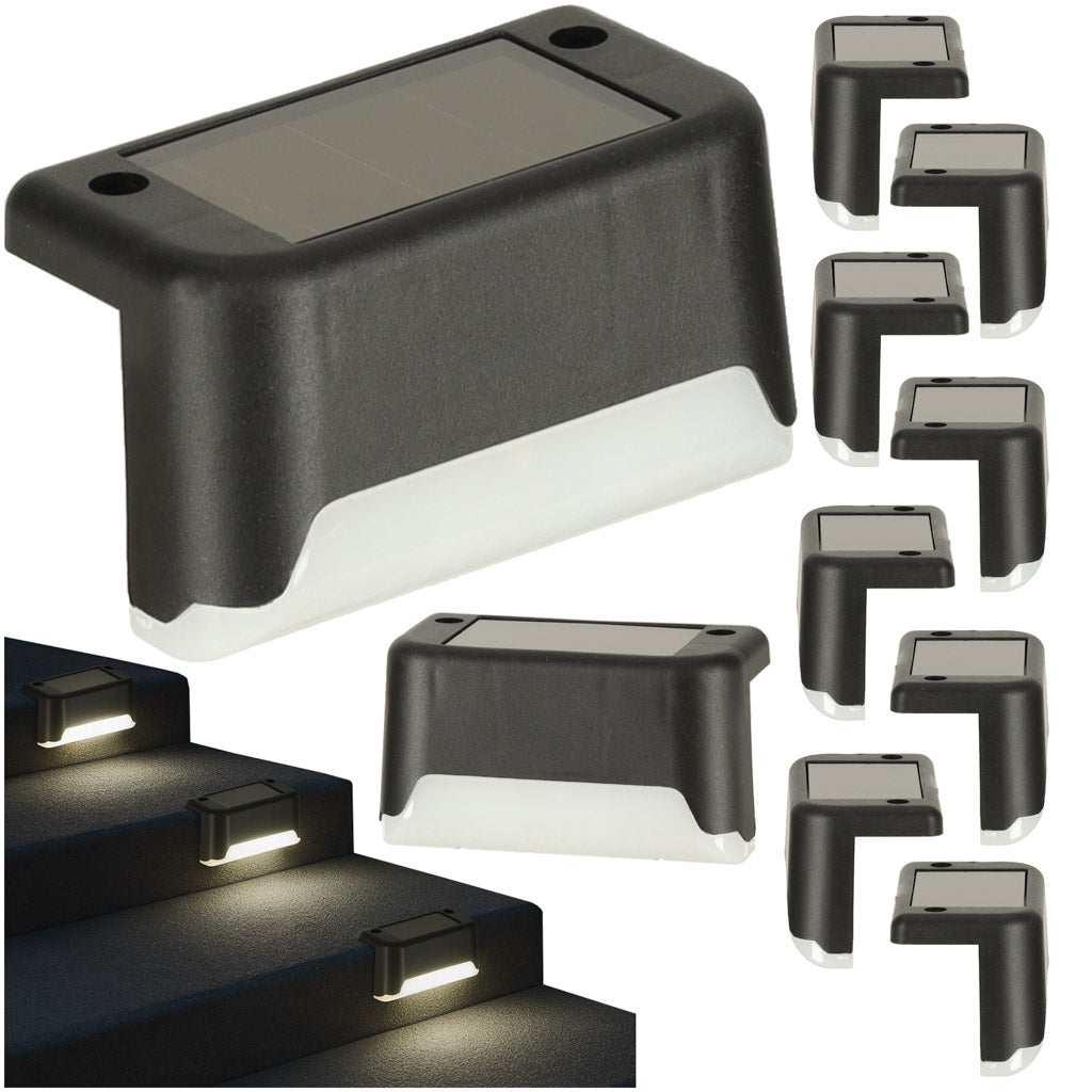 Solar Garden Outdoor Led Staircase Lamp Dusk Sensor 8 Pieces