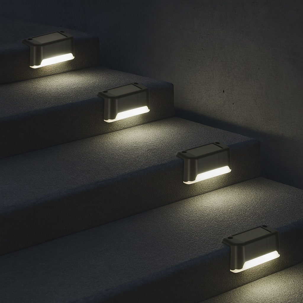 Solar Garden Outdoor Led Staircase Lamp Dusk Sensor 8 Pieces