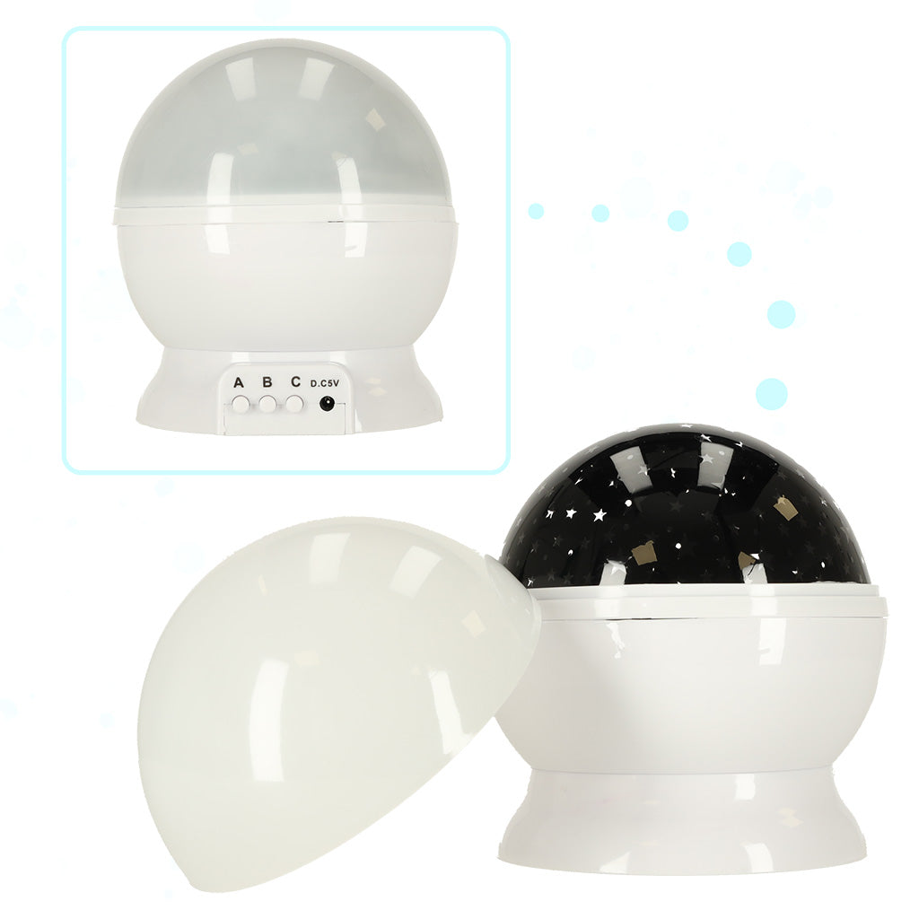 Projetor Estrela Luz Noturna 2 em 1 Usb Branco