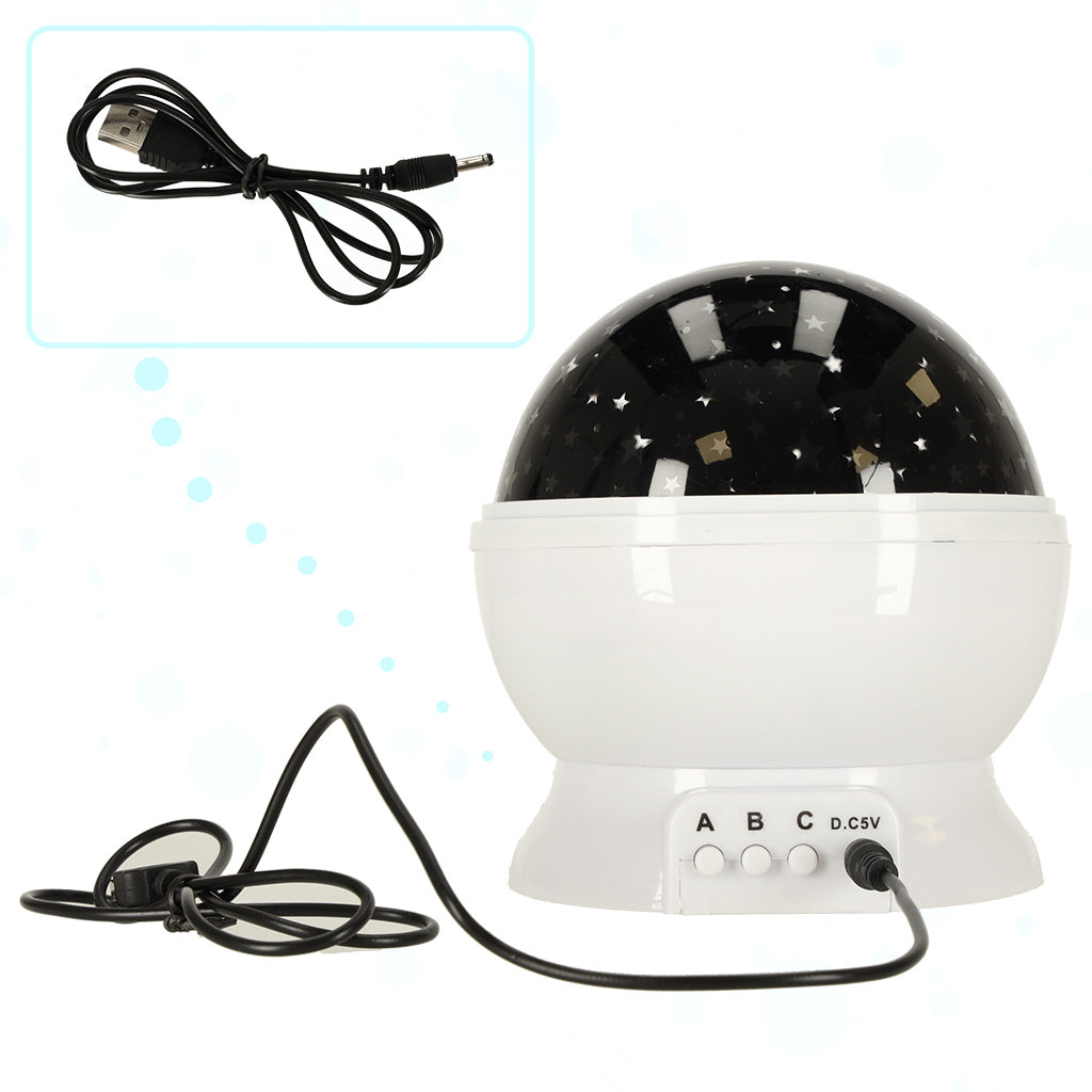 Projetor Estrela Luz Noturna 2 em 1 Usb Branco