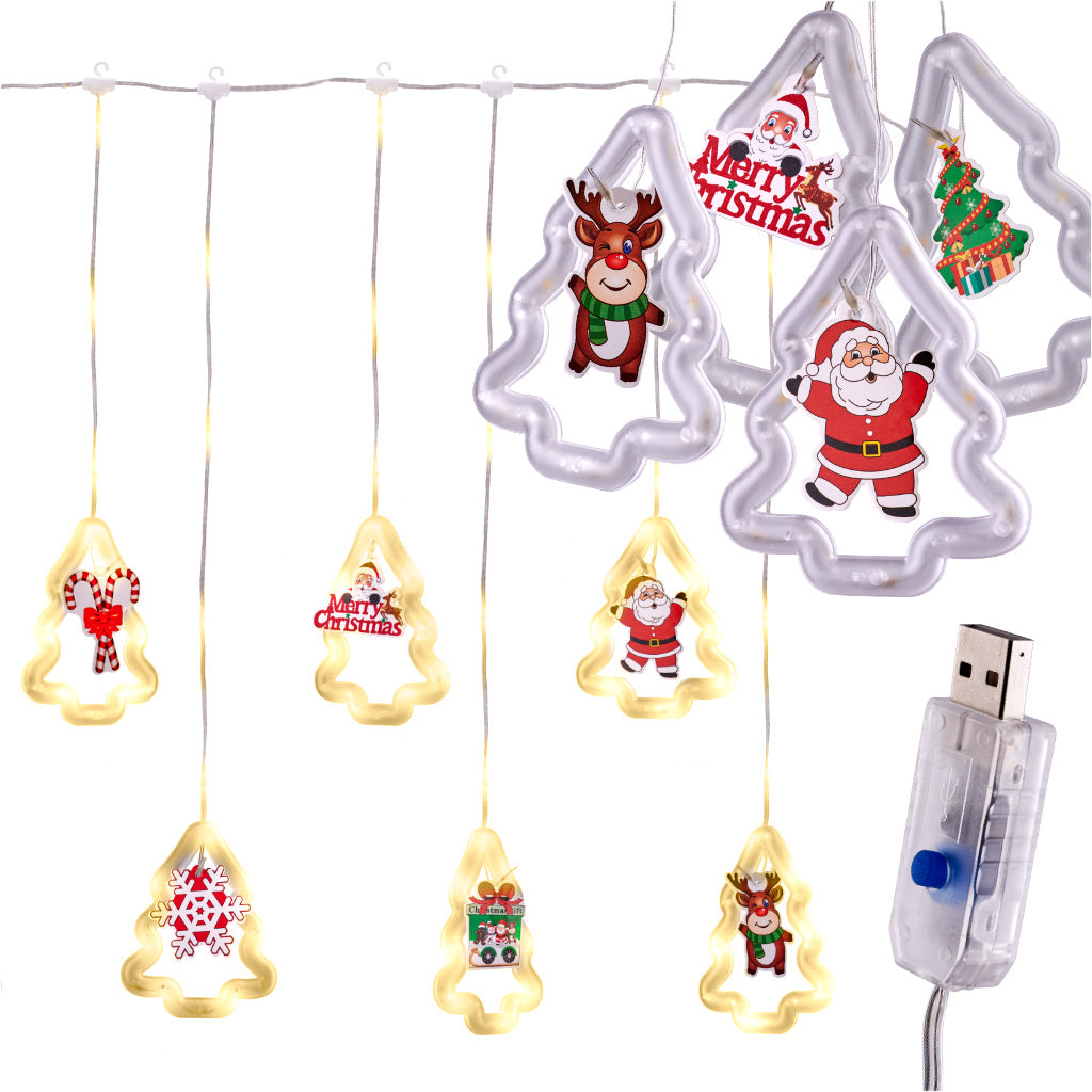 Led Christmas Tree Picture Curtain Lights 3m 10 Usb Bulbs