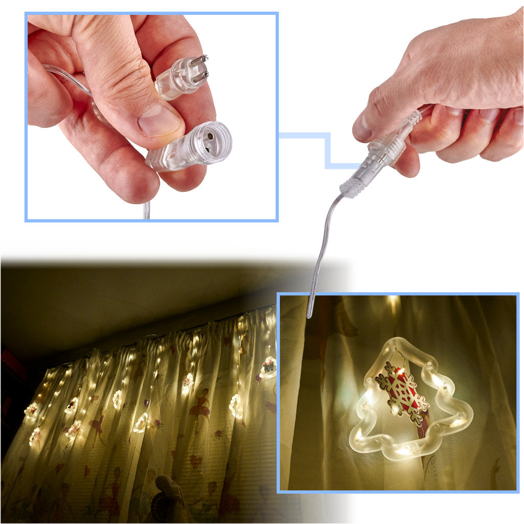 Led karácsonyfa kép függönylámpák 3m 10 usb izzók