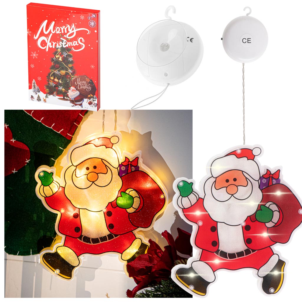 Led Lights Hanging Ornament Christmas Decoration Santa With Gifts
