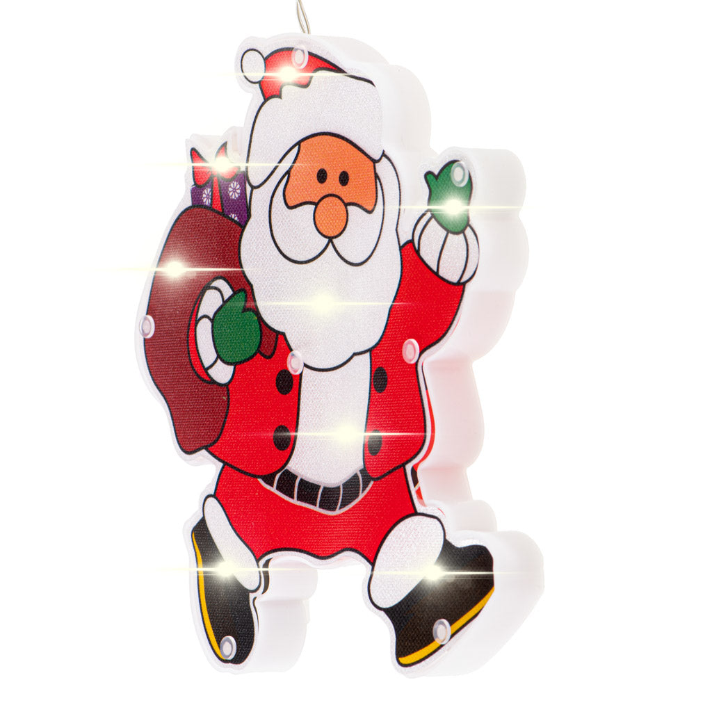 Led Lights Hanging Ornament Christmas Decoration Santa With Gifts