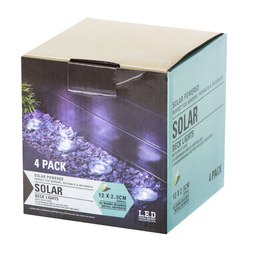 Solar Garden Ground Invasion Lights 8led 4pcs Cold White