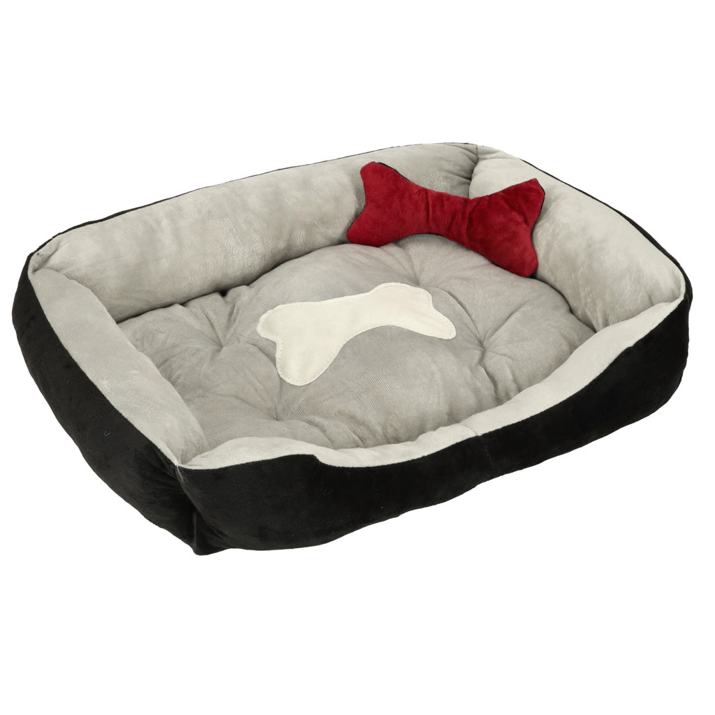 Dog Bed 60x45x15cm White And Black