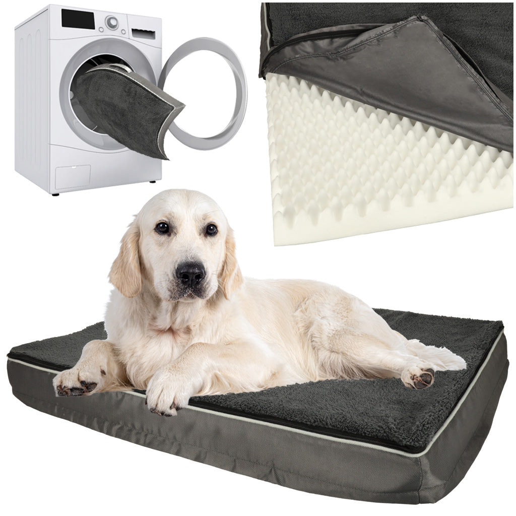 Orthopedic Grey Dog Bed 90x70x10cm