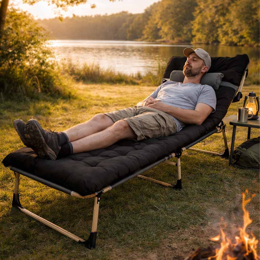 Field Folding Travel Bed 198 Black