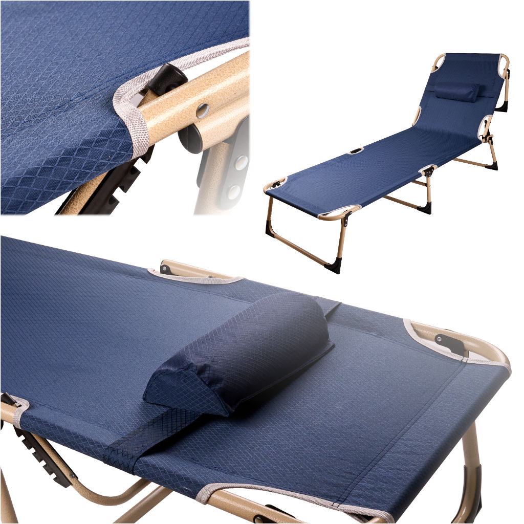 Field Bed Folding Tourist Bed Canada Navy Blue