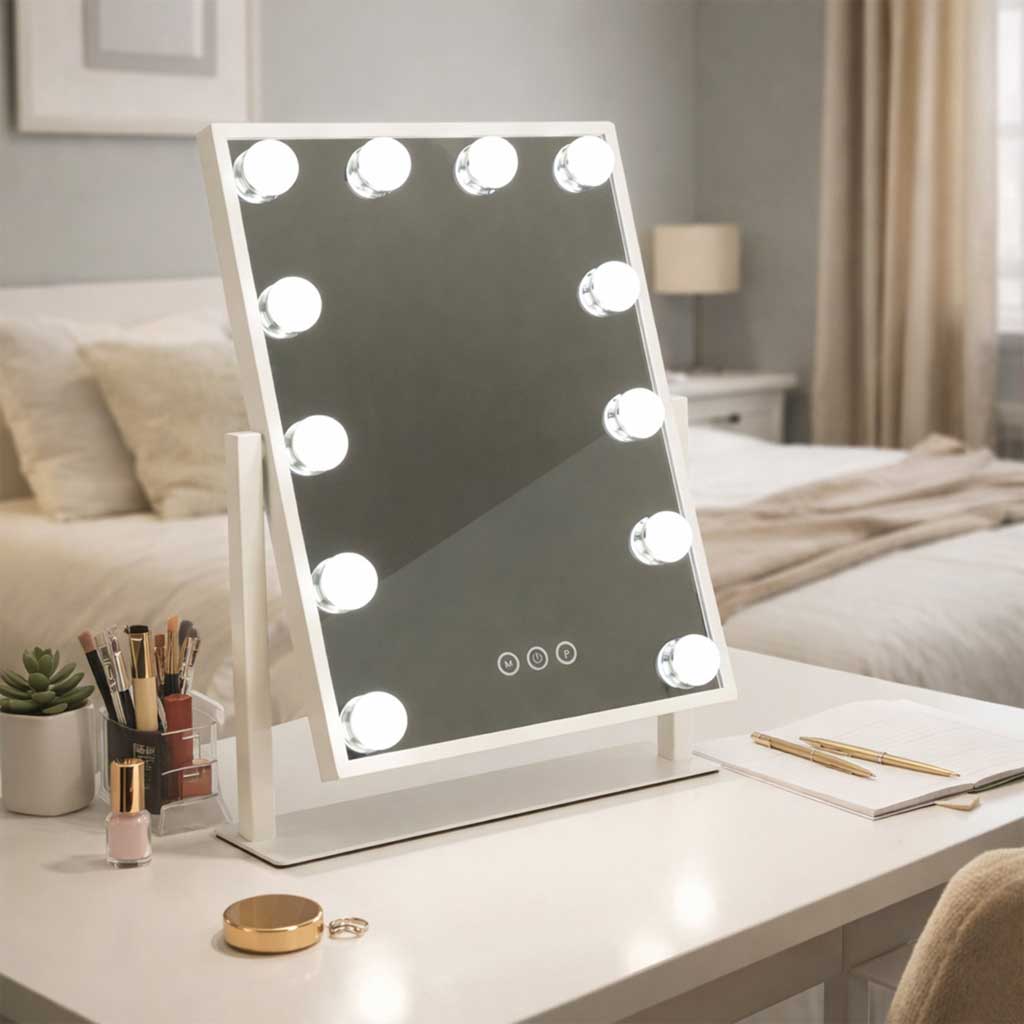 Miroir de maquillage LED avec ampoules 30x40cm USB