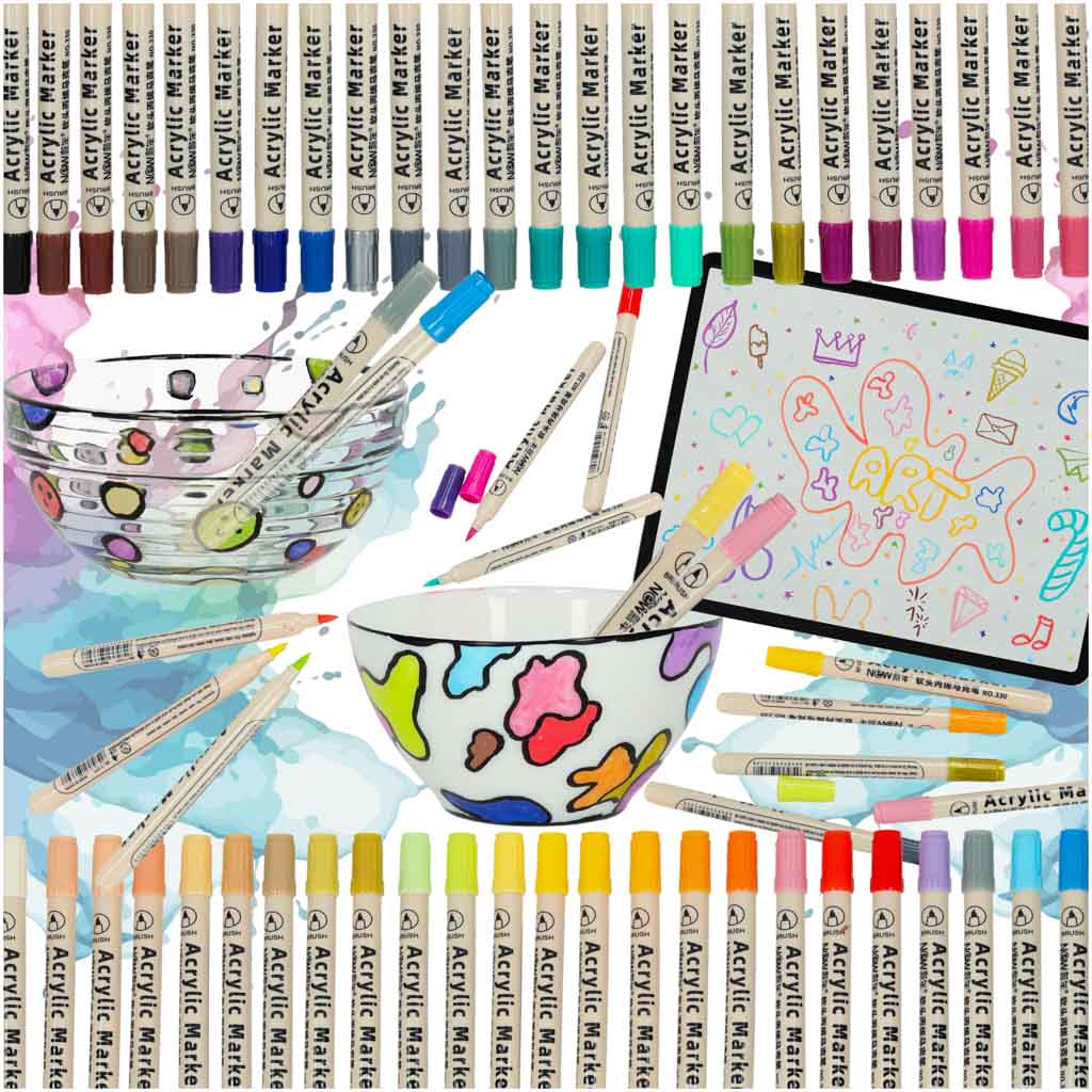 Acrylic Markers For Fabric Stones Markers Markers Markers Waterproof Markers Diy 48 Pcs.