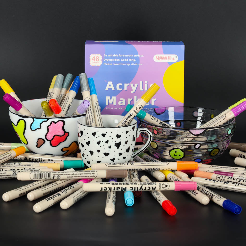 Acrylic Markers For Fabric Stones Markers Markers Markers Waterproof Markers Diy 48 Pcs.