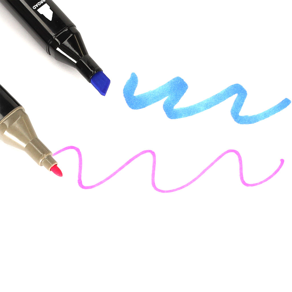Doppelseitige Alkoholmarker im Etui 120 + Ständer