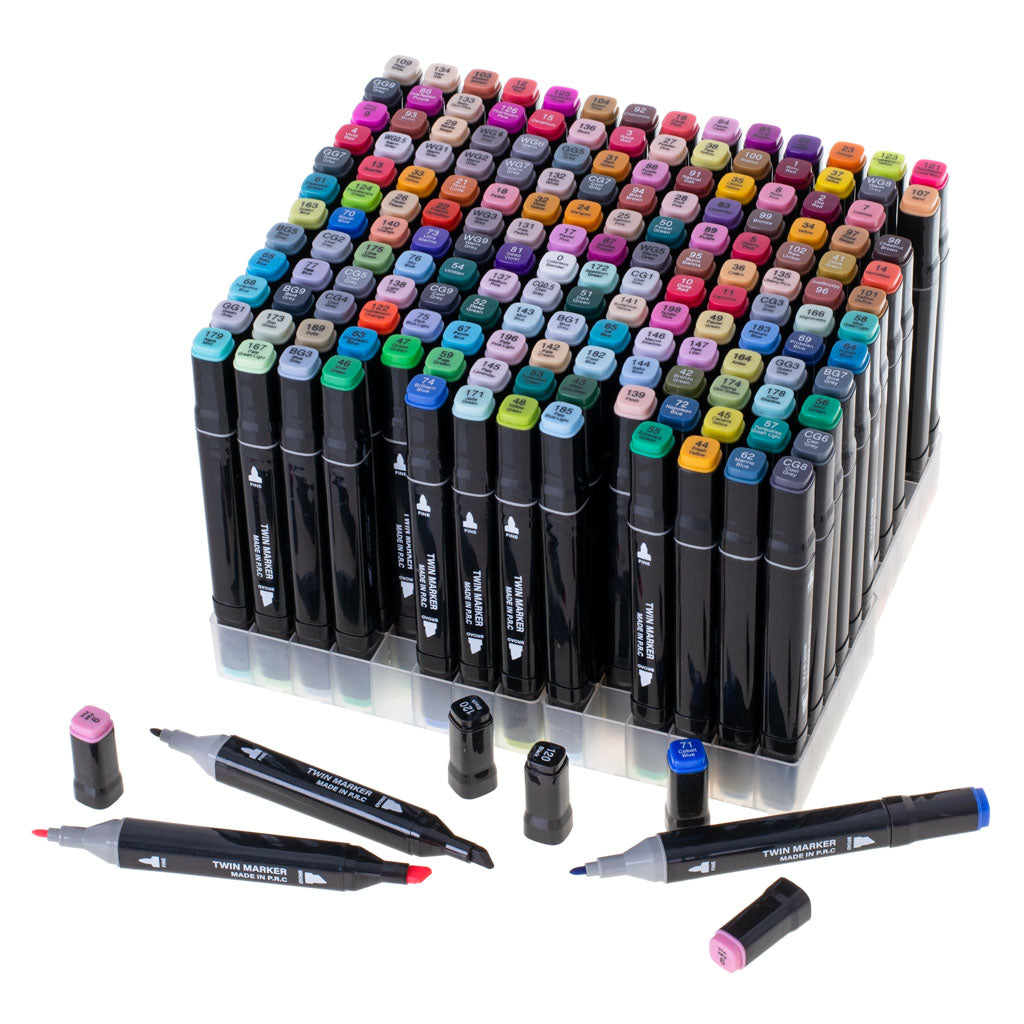 Double-sided Alcohol Markers In Case 168 + Stand