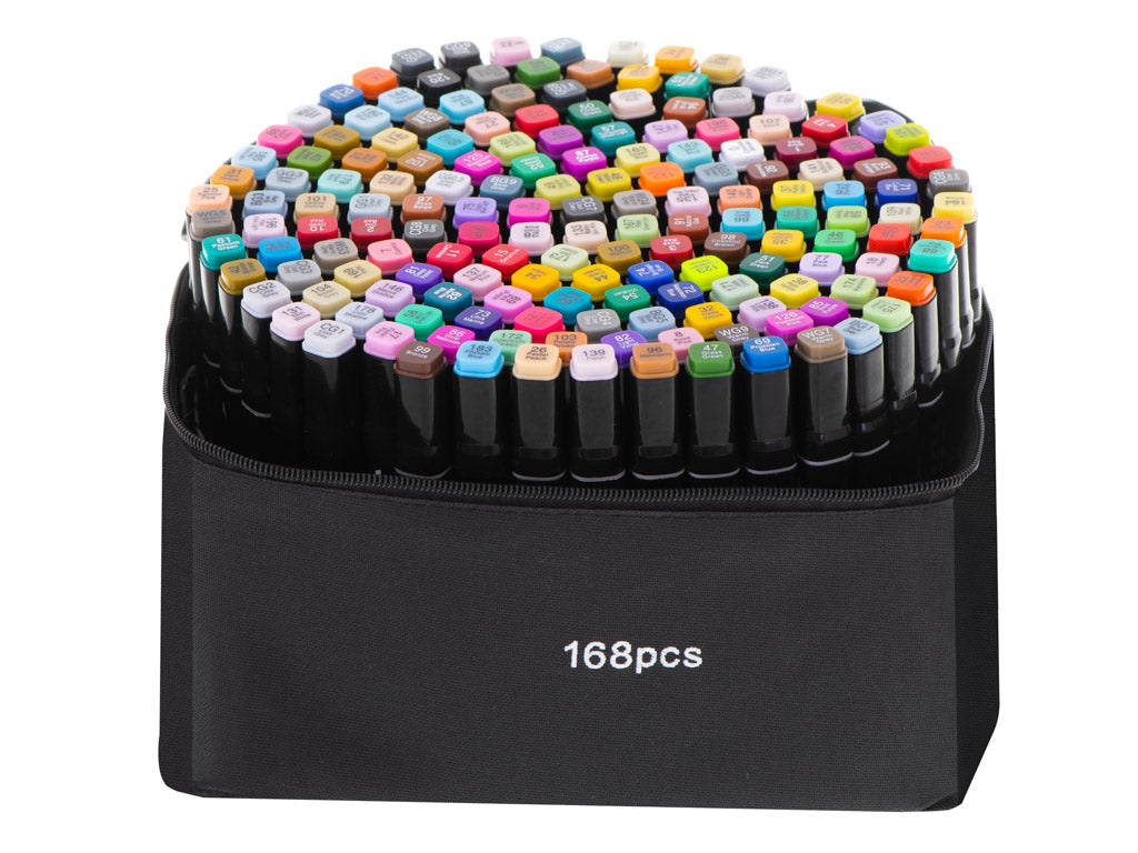 Double-sided Alcohol Markers In Case 168 Pieces