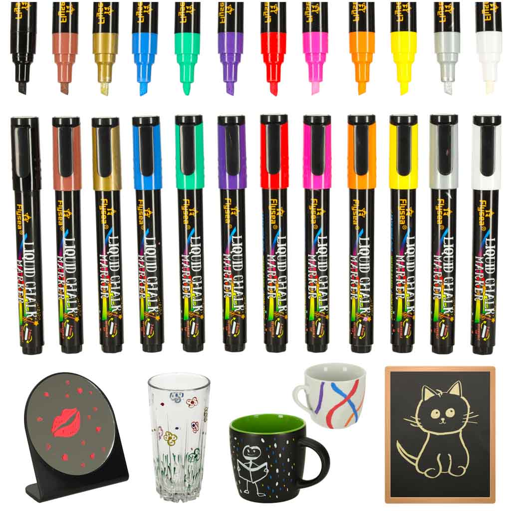 Chalkboard Chalk Markers For Glass Boards 12 Pcs.