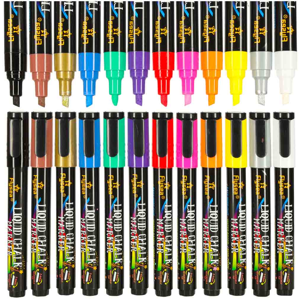 Chalkboard Chalk Markers For Glass Boards 12 Pcs.