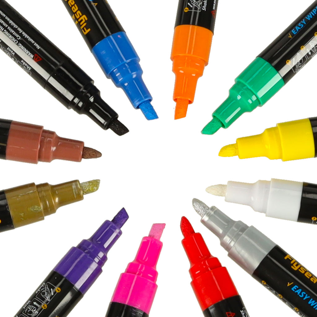 Chalkboard Chalk Markers For Glass Boards 12 Pcs.