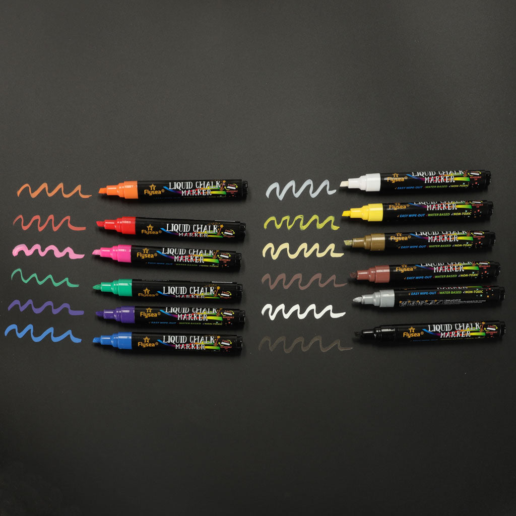 Chalkboard Chalk Markers For Glass Boards 12 Pcs.