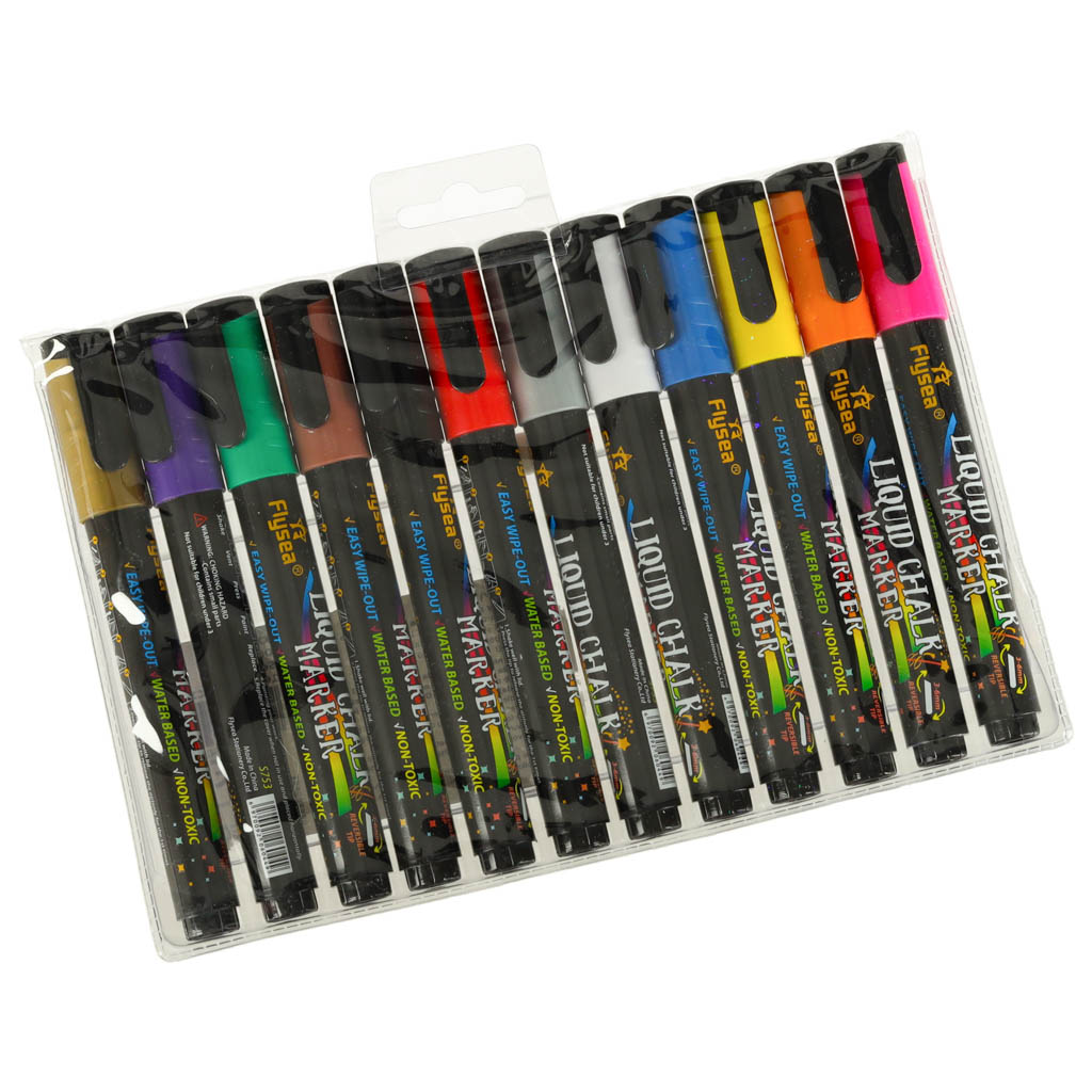 Chalkboard Chalk Markers For Glass Boards 12 Pcs.
