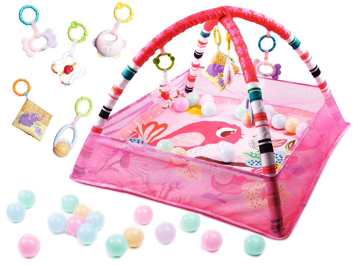 Educational Mat Playpen Pool With Balls Pink